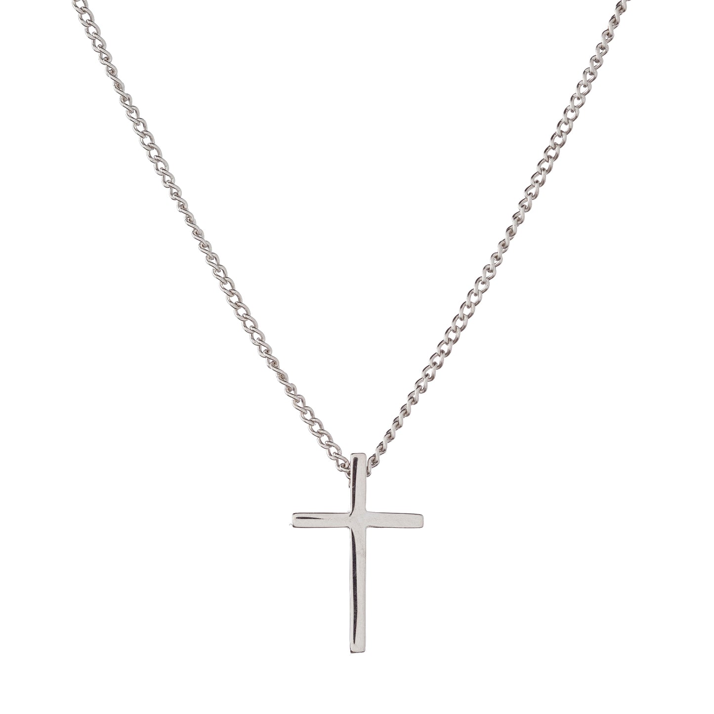 Collar de cruz de plata de ley