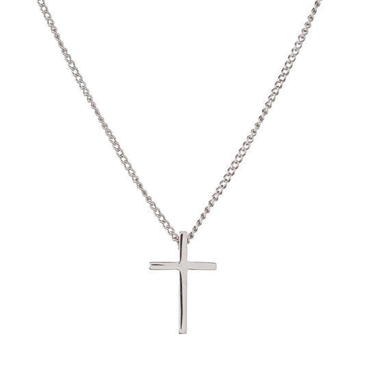 Collar de cruz de plata de ley