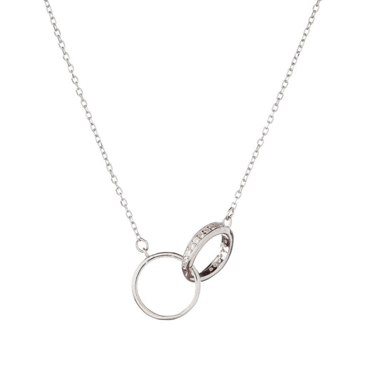 Sterling Silver Double Ring Necklace