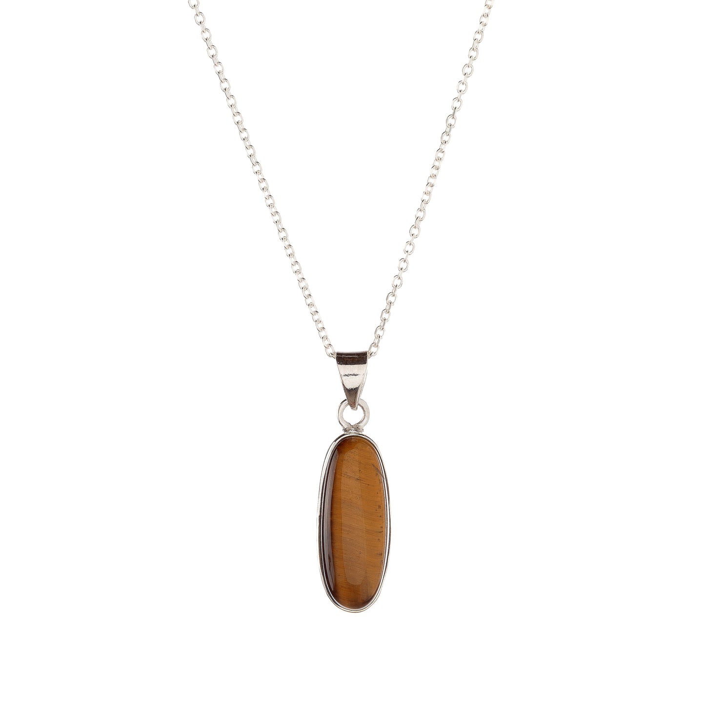 Sterling Silver Tiger Eye Pendant Necklace