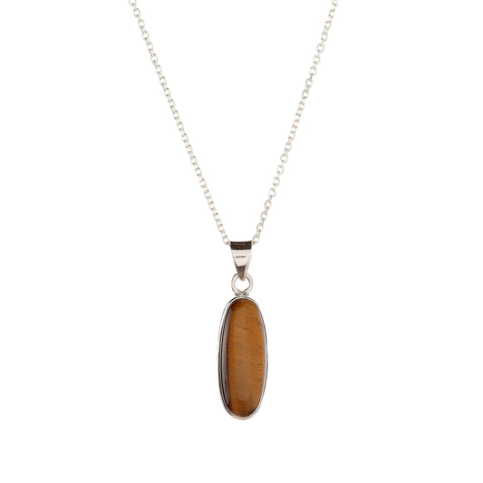 Sterling Silver Tiger Eye Pendant Necklace