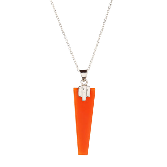 Sterling Silver Carnelian Pendant Necklace