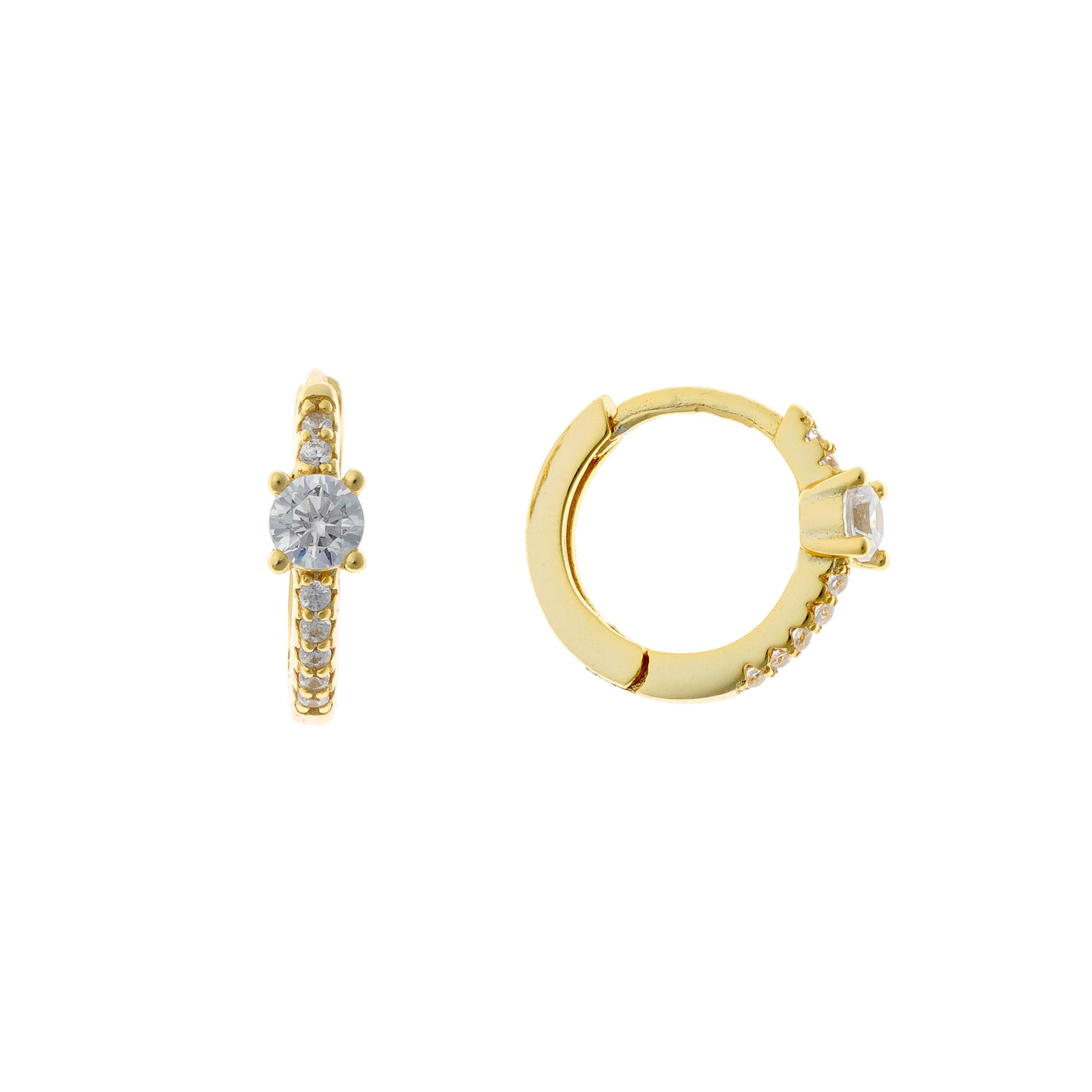 Sterling Silver CZ Hoops