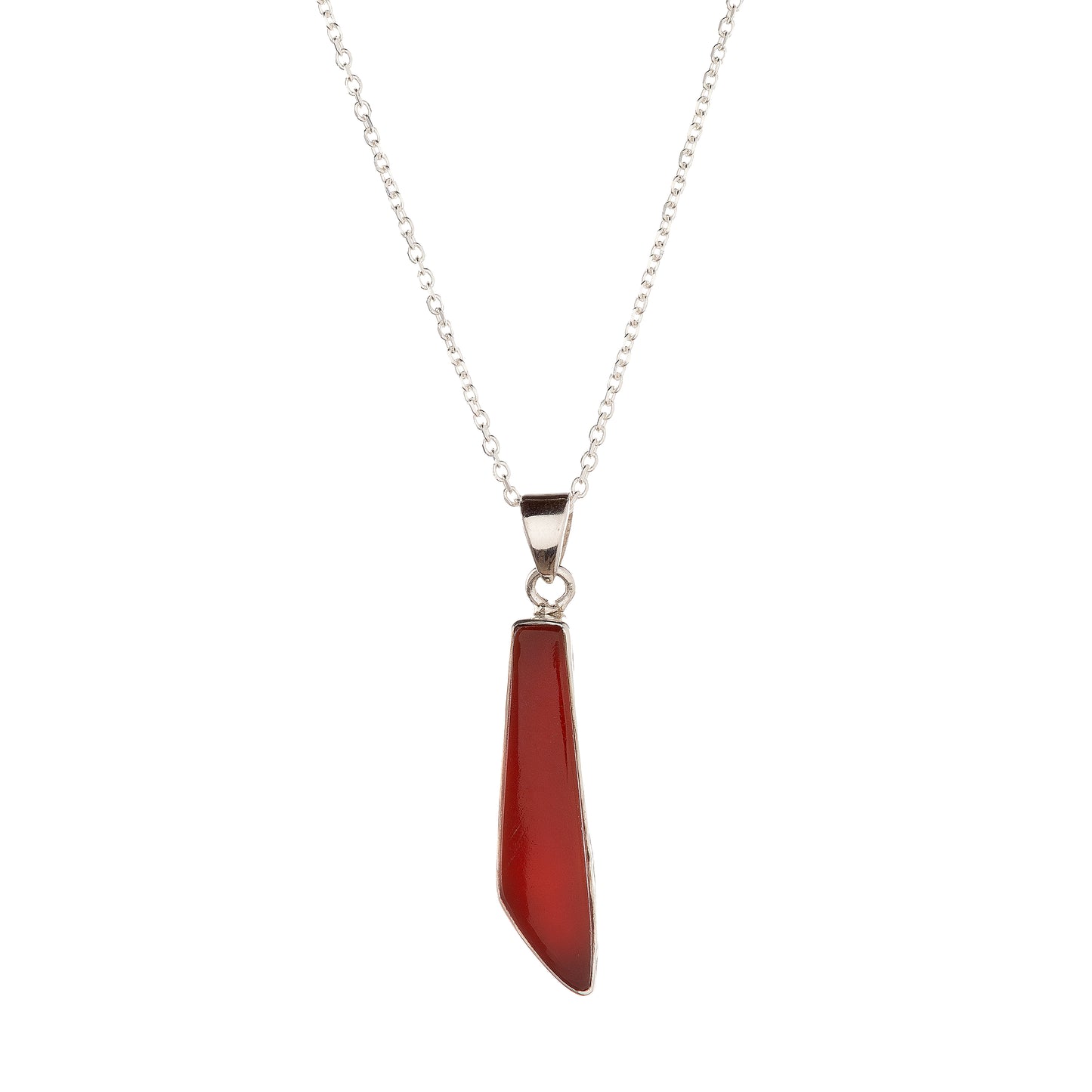 Sterling Silver Carnelian Pendant Necklace