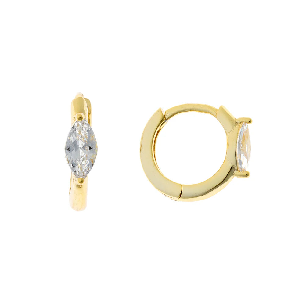 Sterling Silver CZ Hoops