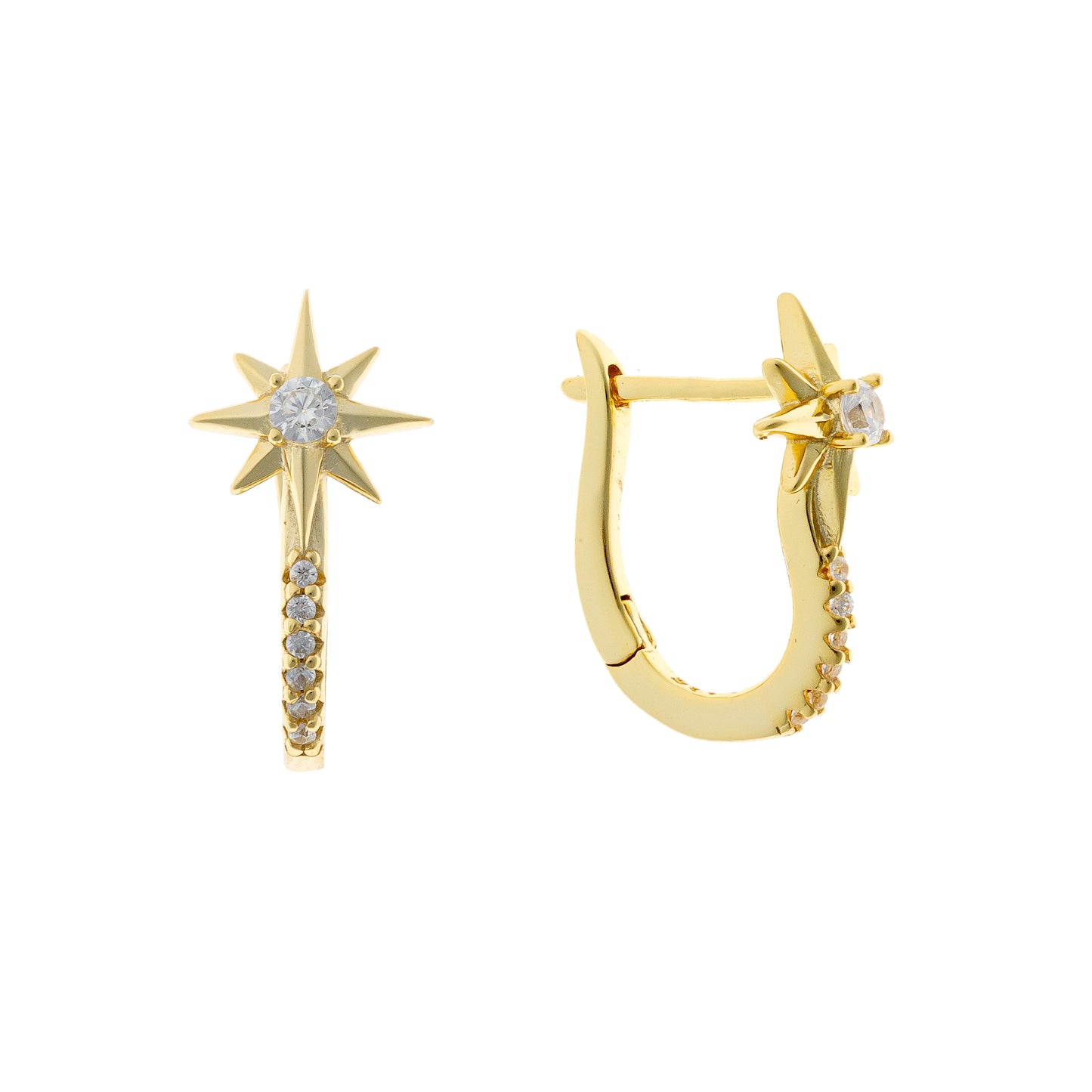 Sterling Silver English Lock Star Earrings