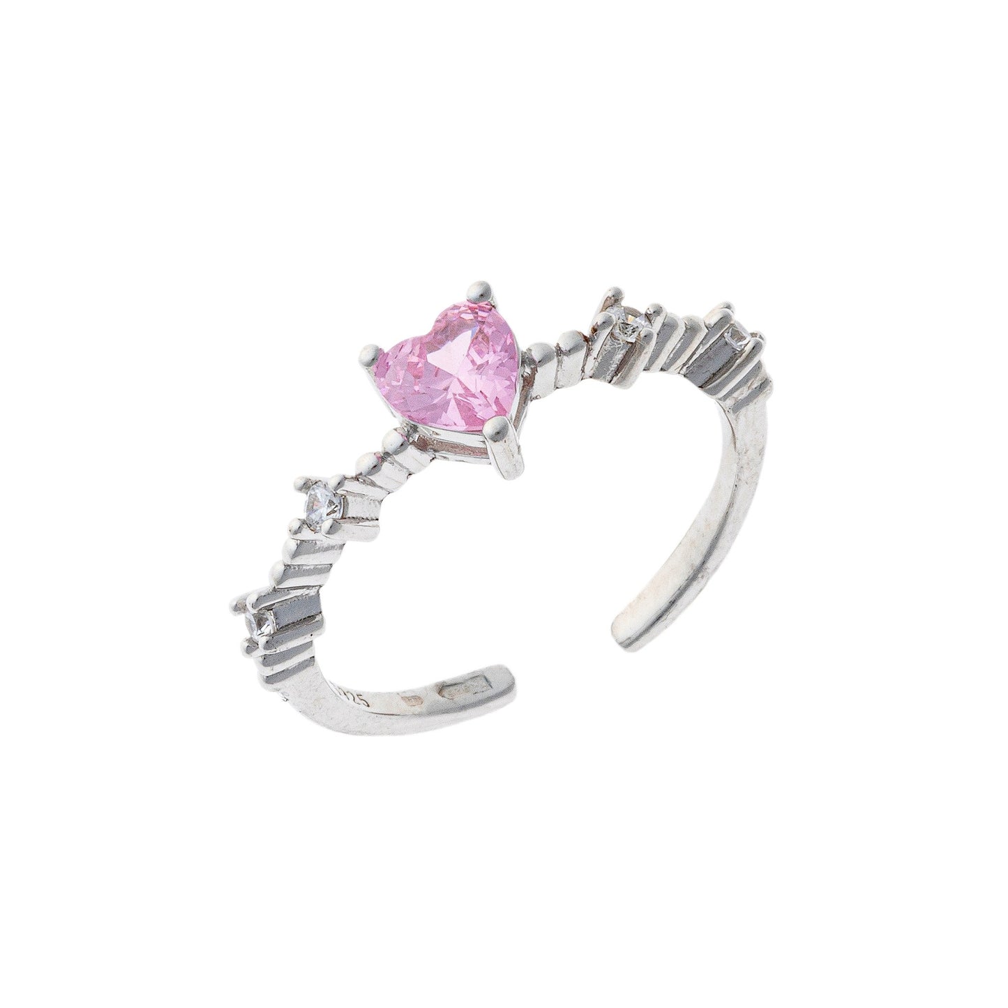 Sterling Silver CZ Heart Ring