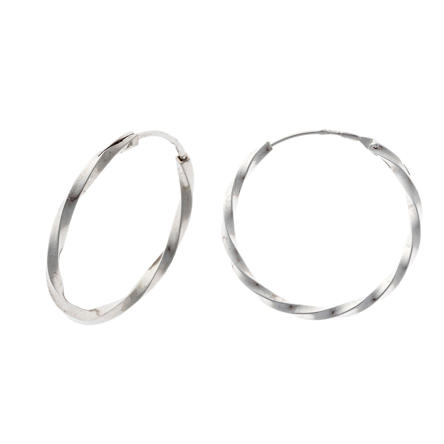 Sterling Silver 1 - 6 cm Twisted Hoops