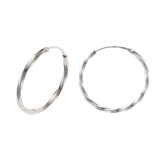 Sterling Silver 1 - 6 cm Twisted Hoops