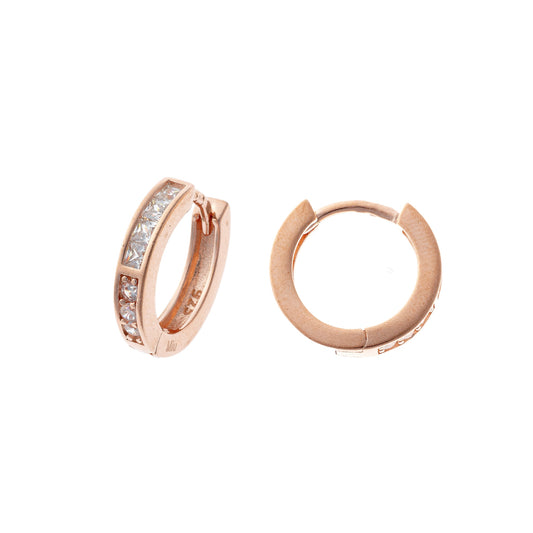 Sterling Silver CZ Hoops