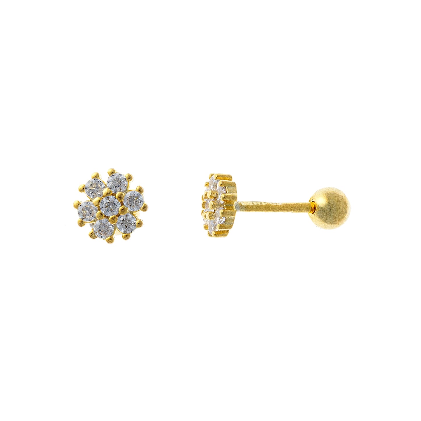 Sterling Silver Flower Screw Studs
