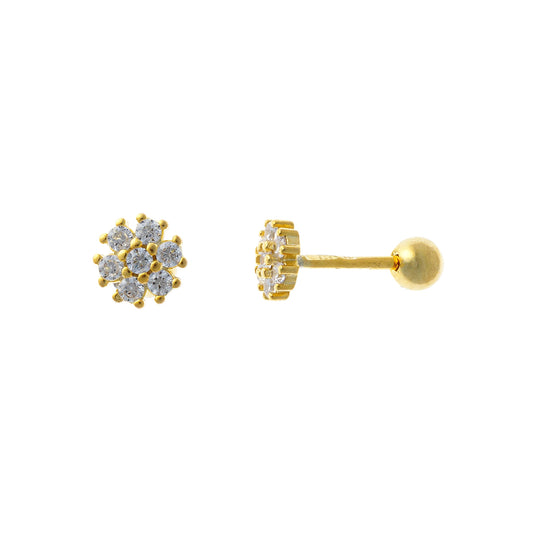 Sterling Silver Flower Screw Studs
