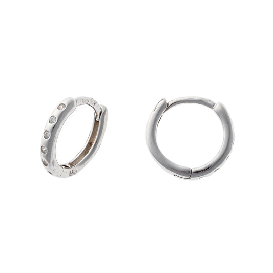 Sterling Silver CZ Hoops