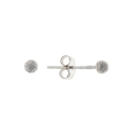 Sterling Silver Matte Bead Studs