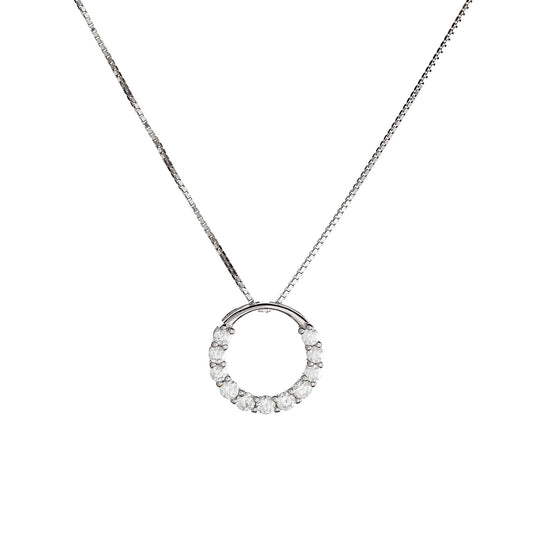 Collar circular de plata de ley
