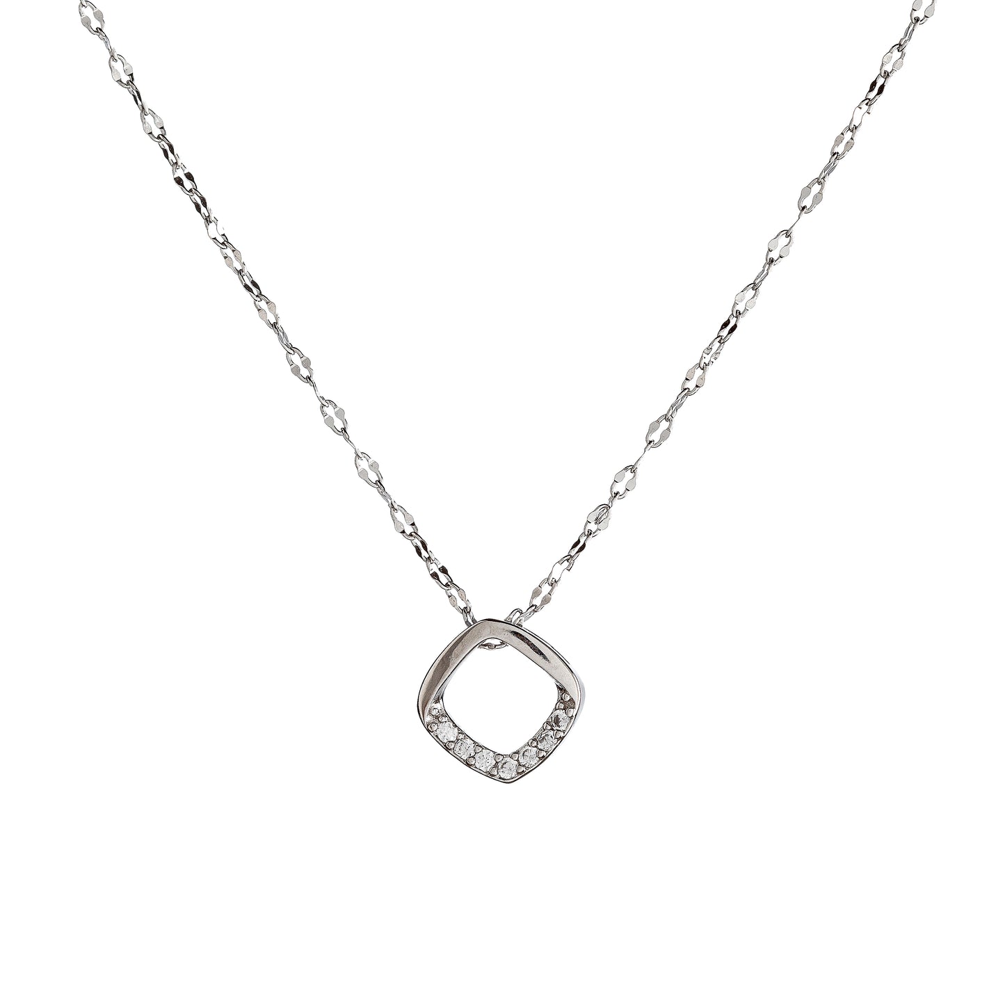 Collar rombo de plata de ley