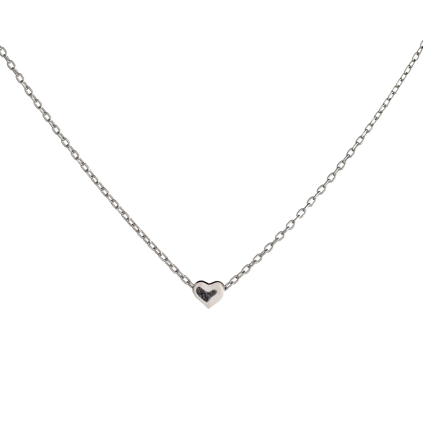 Collar de corazón de plata de ley