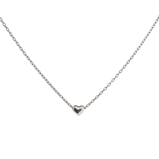 Collar de corazón de plata de ley