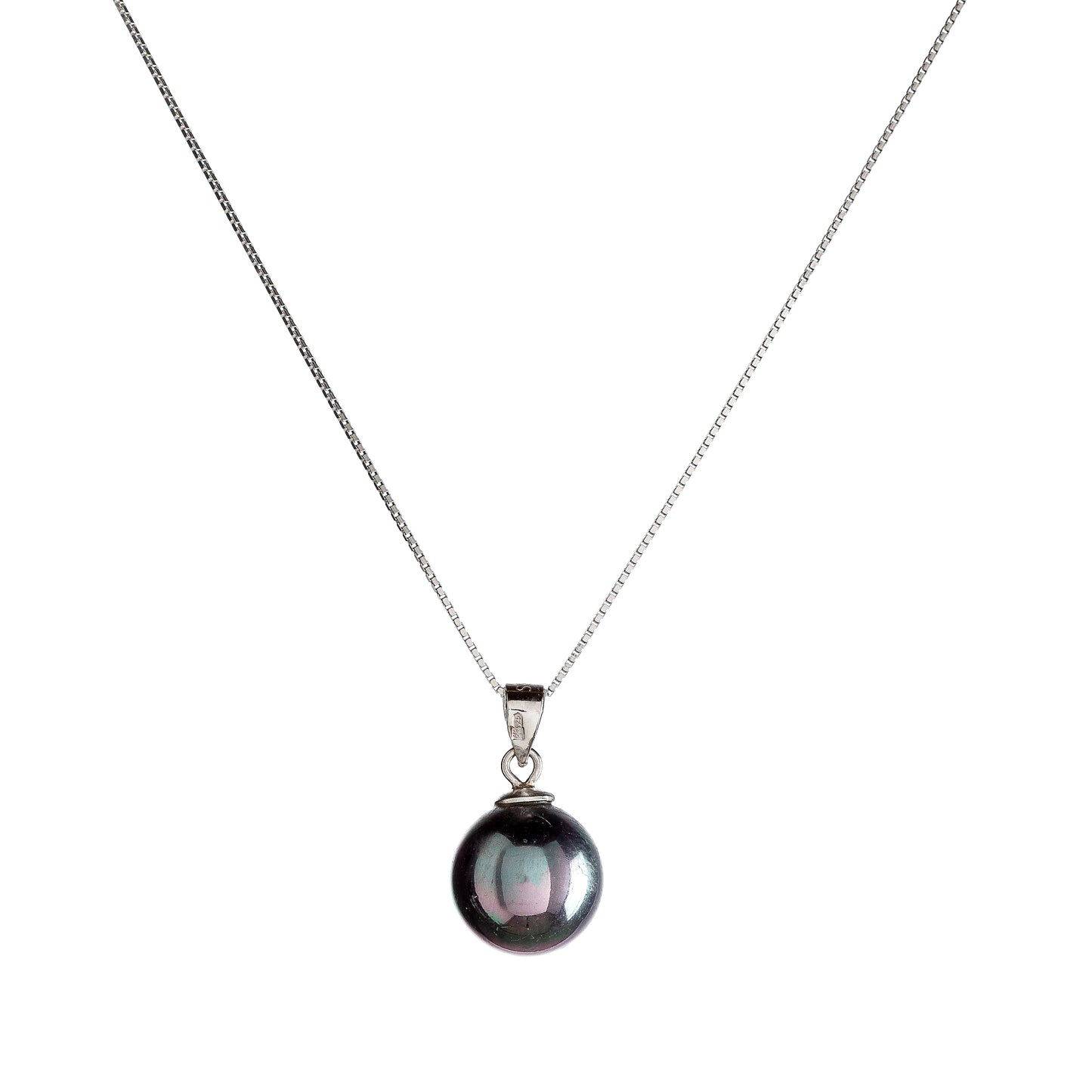 Sterling Silver Black Pearl Necklace