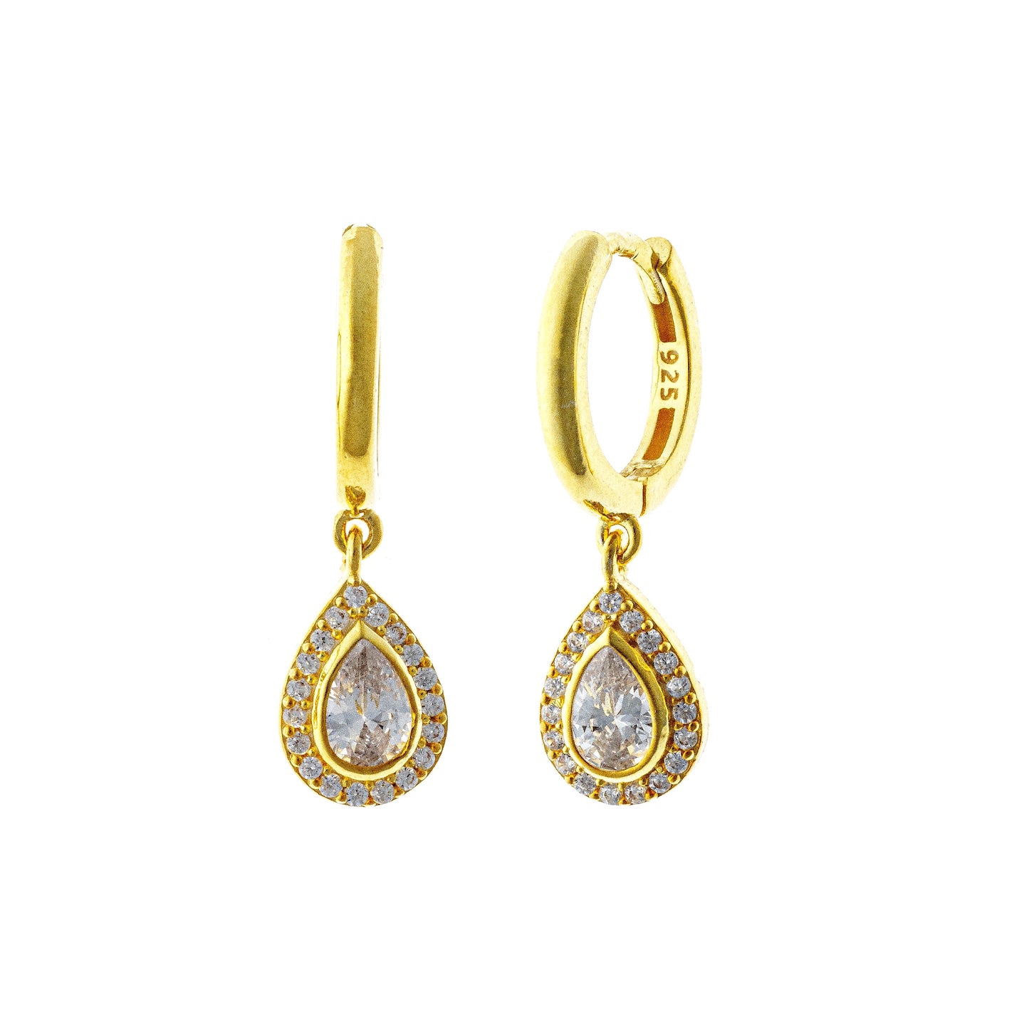 Sterlng Silver CZ Hoops With Charms
