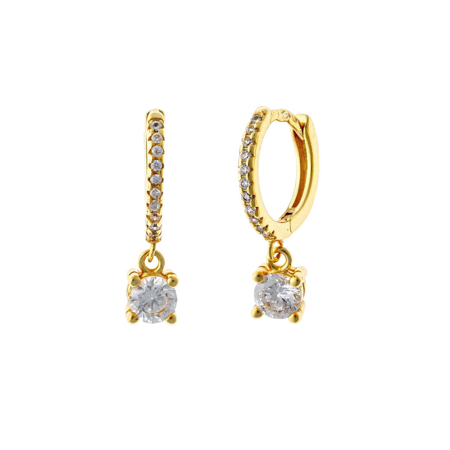 Sterling Silver CZ Charm Hoops