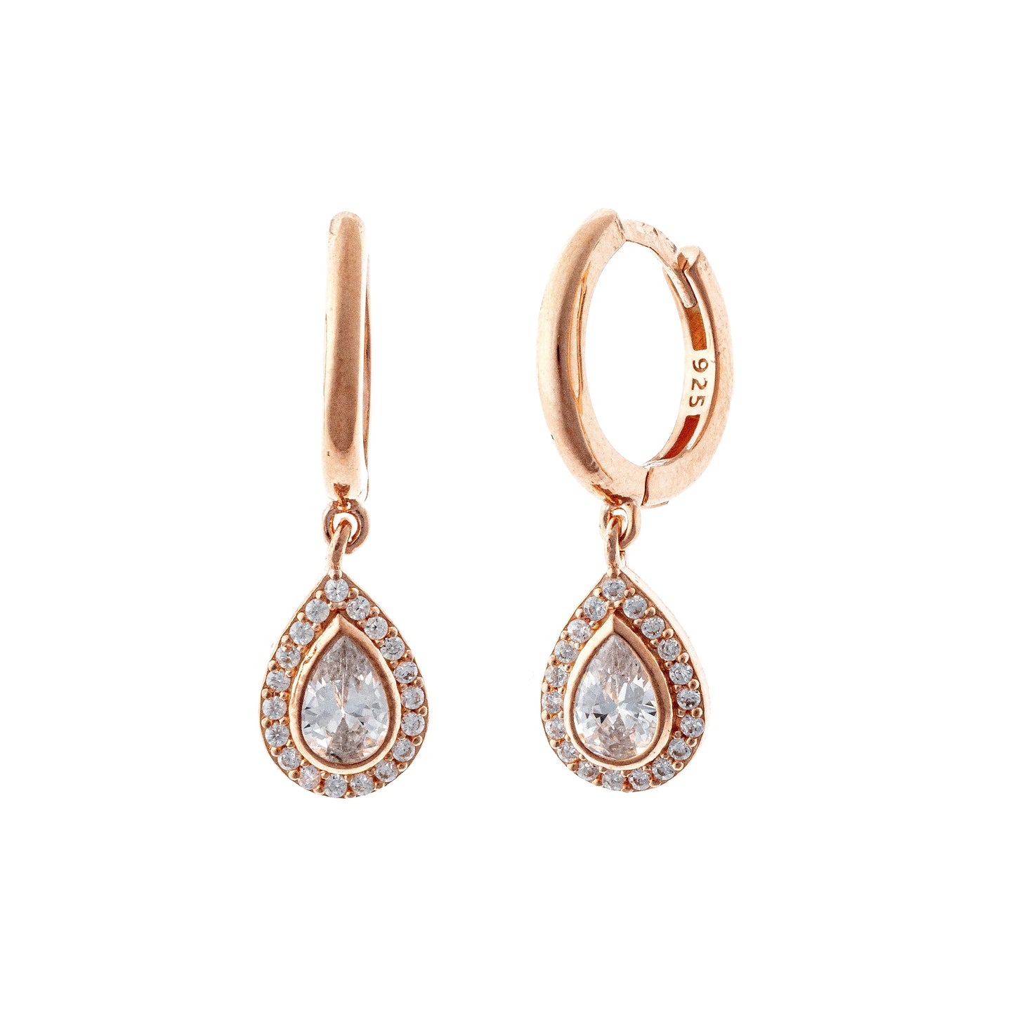 Sterlng Silver CZ Hoops With Charms