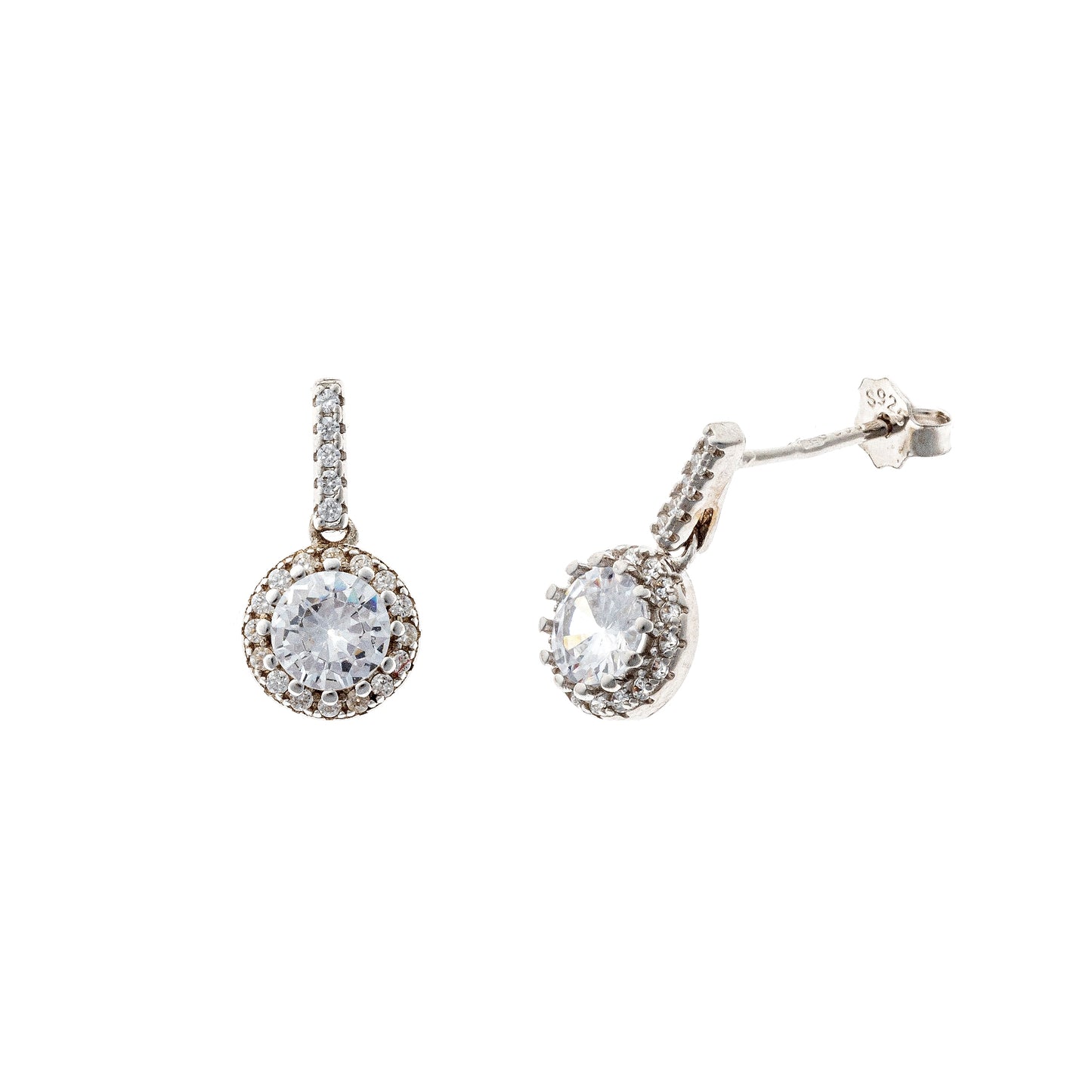 Aretes de plata esterlina con circonitas cúbicas