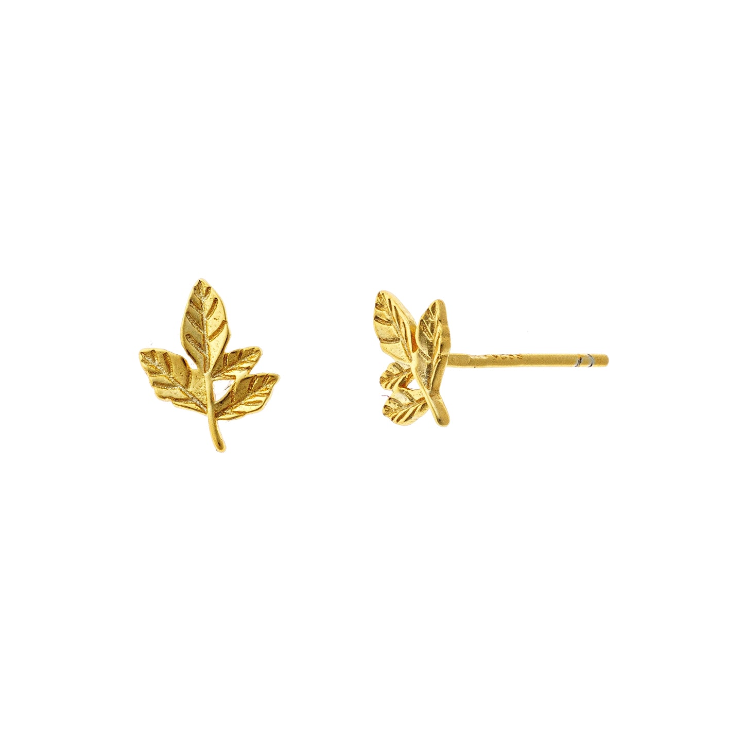 Sterling Silver Leaf Studs