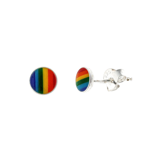 Sterling Silver Rainbow Studs