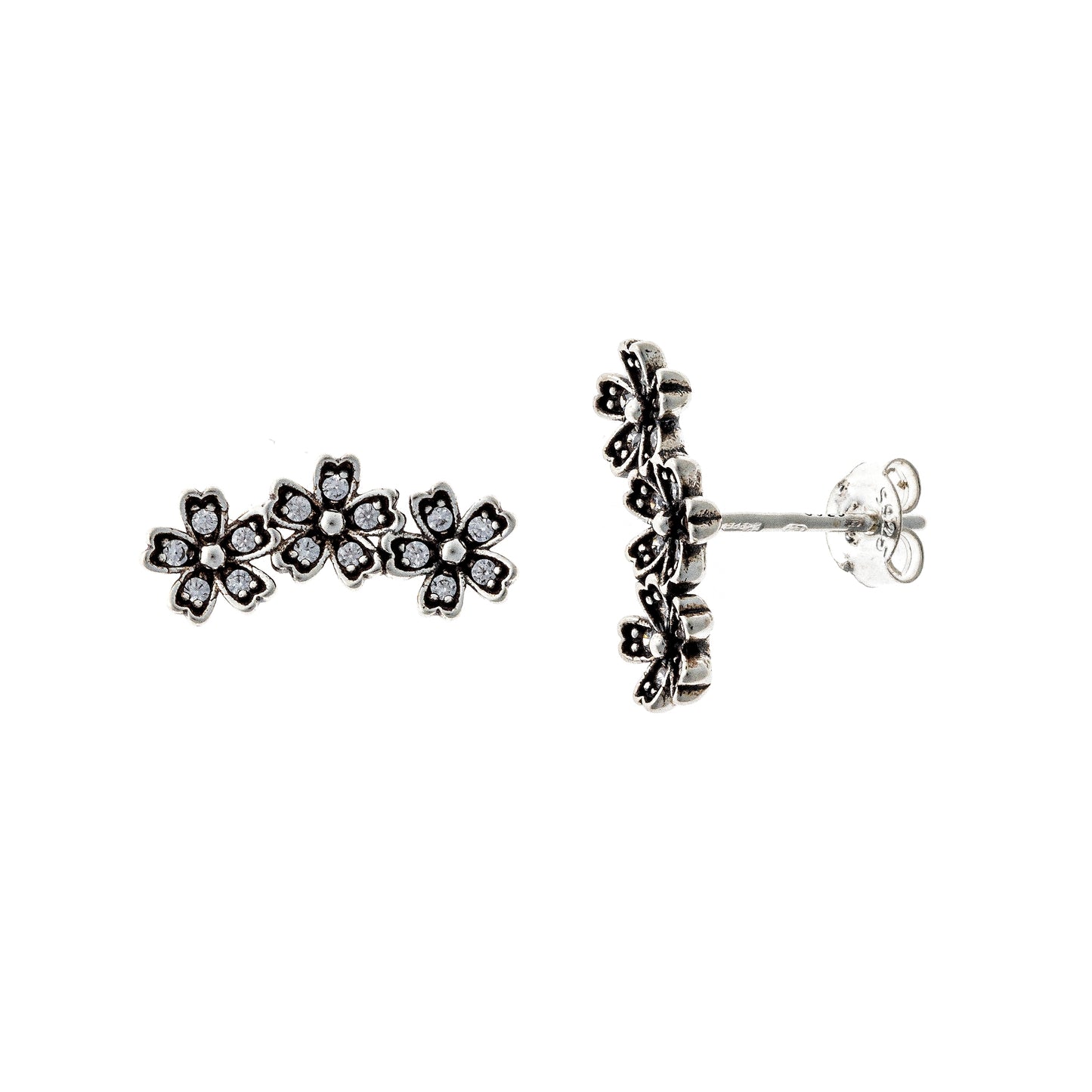 Sterling Silver Flower Studs