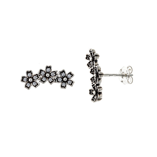 Sterling Silver Flower Studs