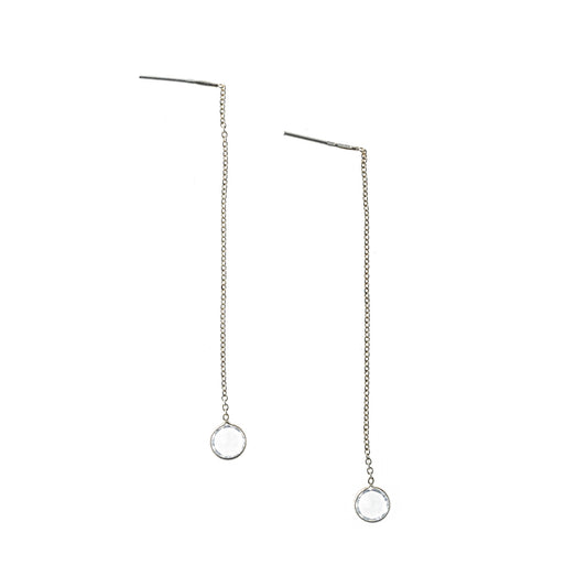 Sterling Silver CZ Chain Earrings