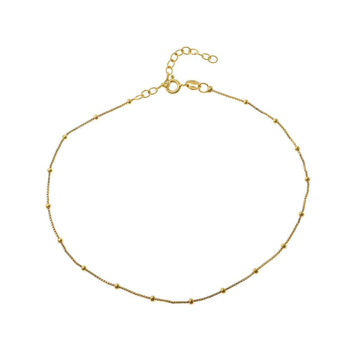 Sterling Silver Bead Chain Anklet