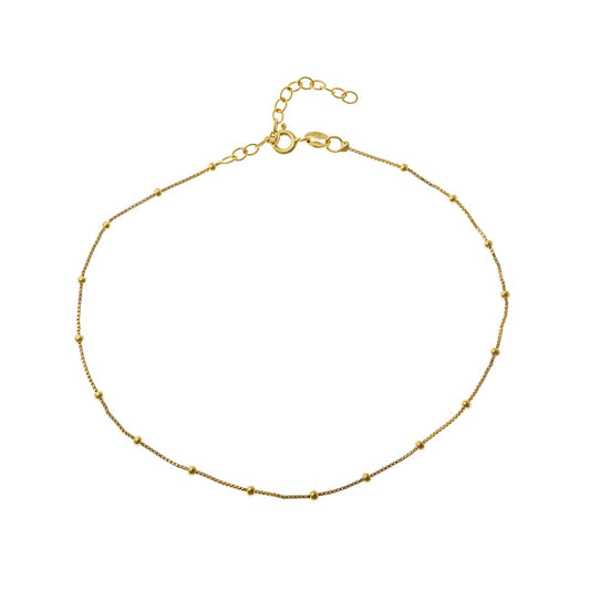 Sterling Silver Bead Chain Anklet
