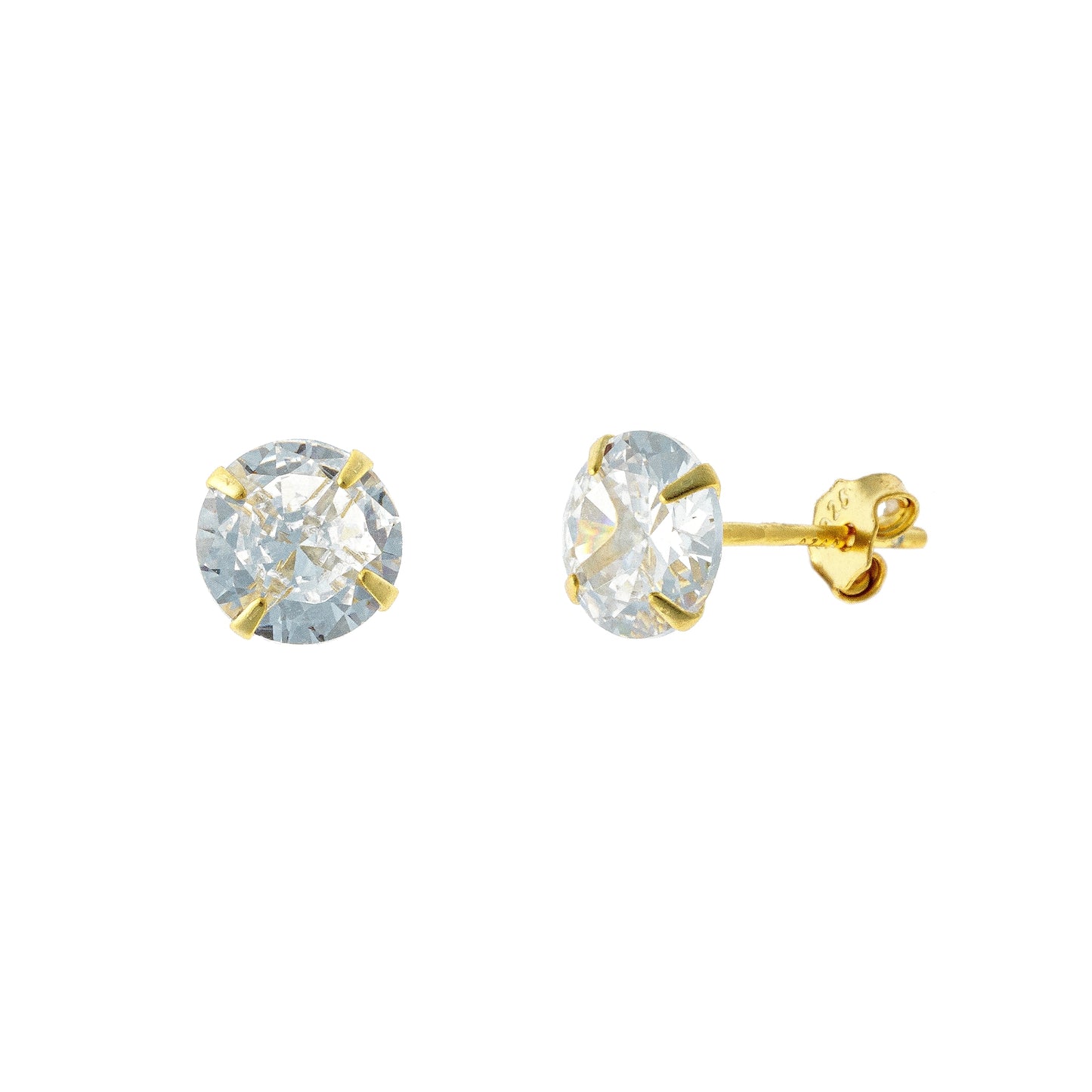 Sterling Silver 4 - 7 mm CZ Studs