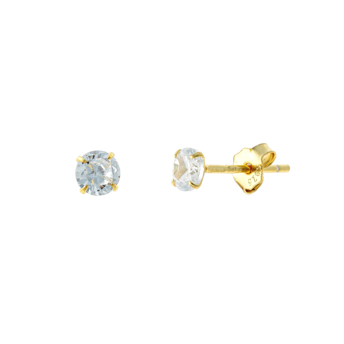 Sterling Silver 4 - 7 mm CZ Studs