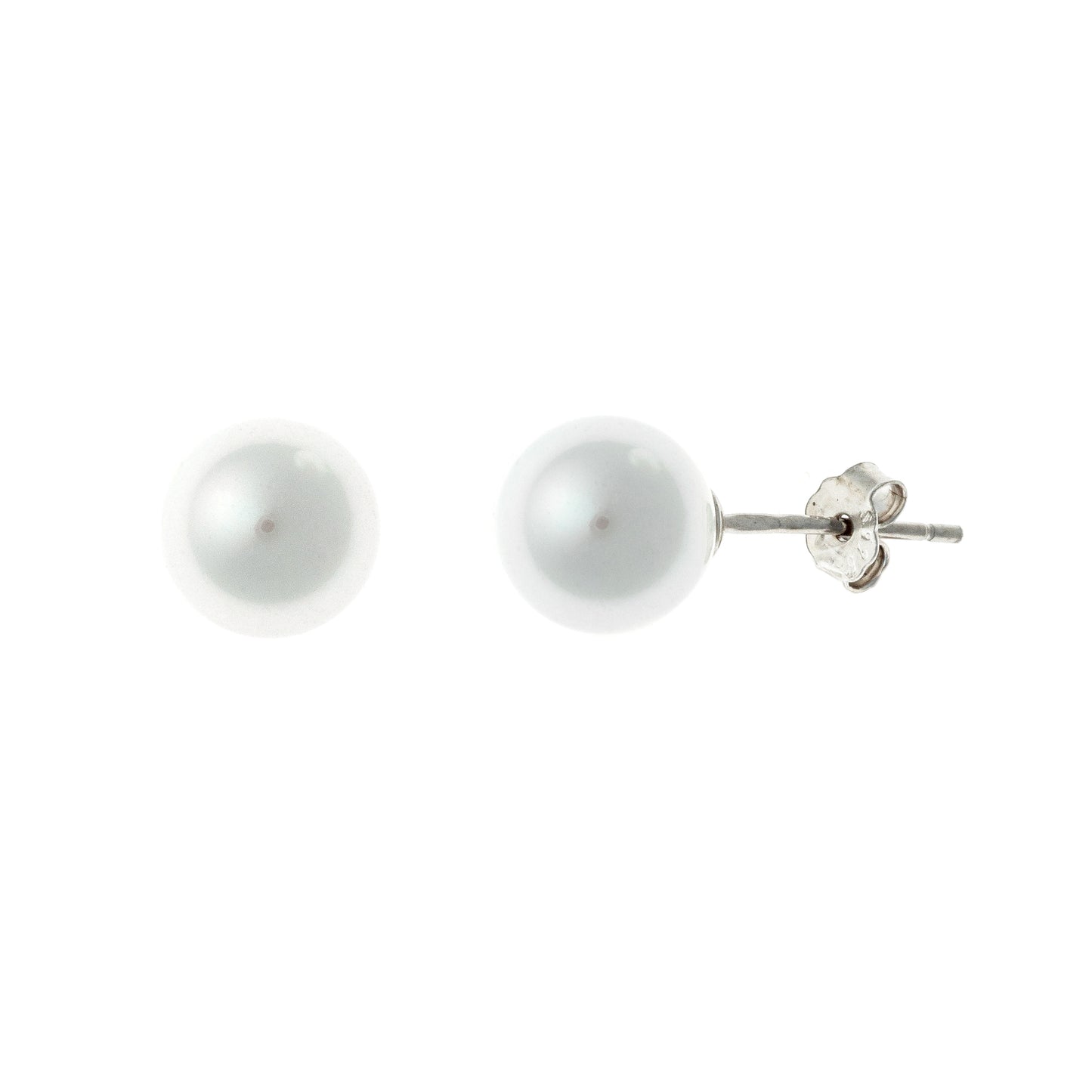 Sterling Silver 5 - 10 mm Pearl Studs
