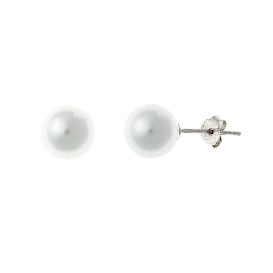 Sterling Silver 5 - 10 mm Pearl Studs