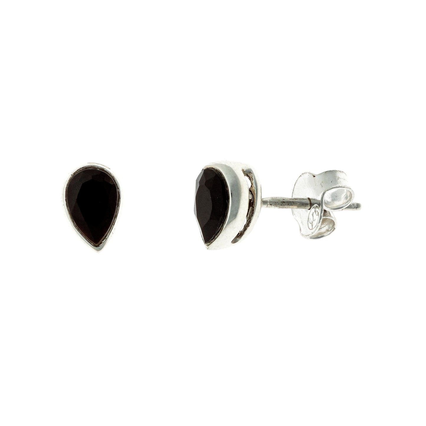 Sterling Silver Black Onyx Stud Earrings