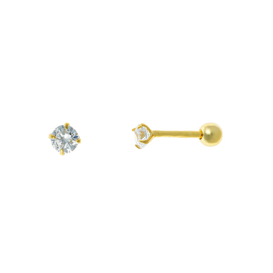 Sterling Silver 3 - 7 mm CZ Screw Studs