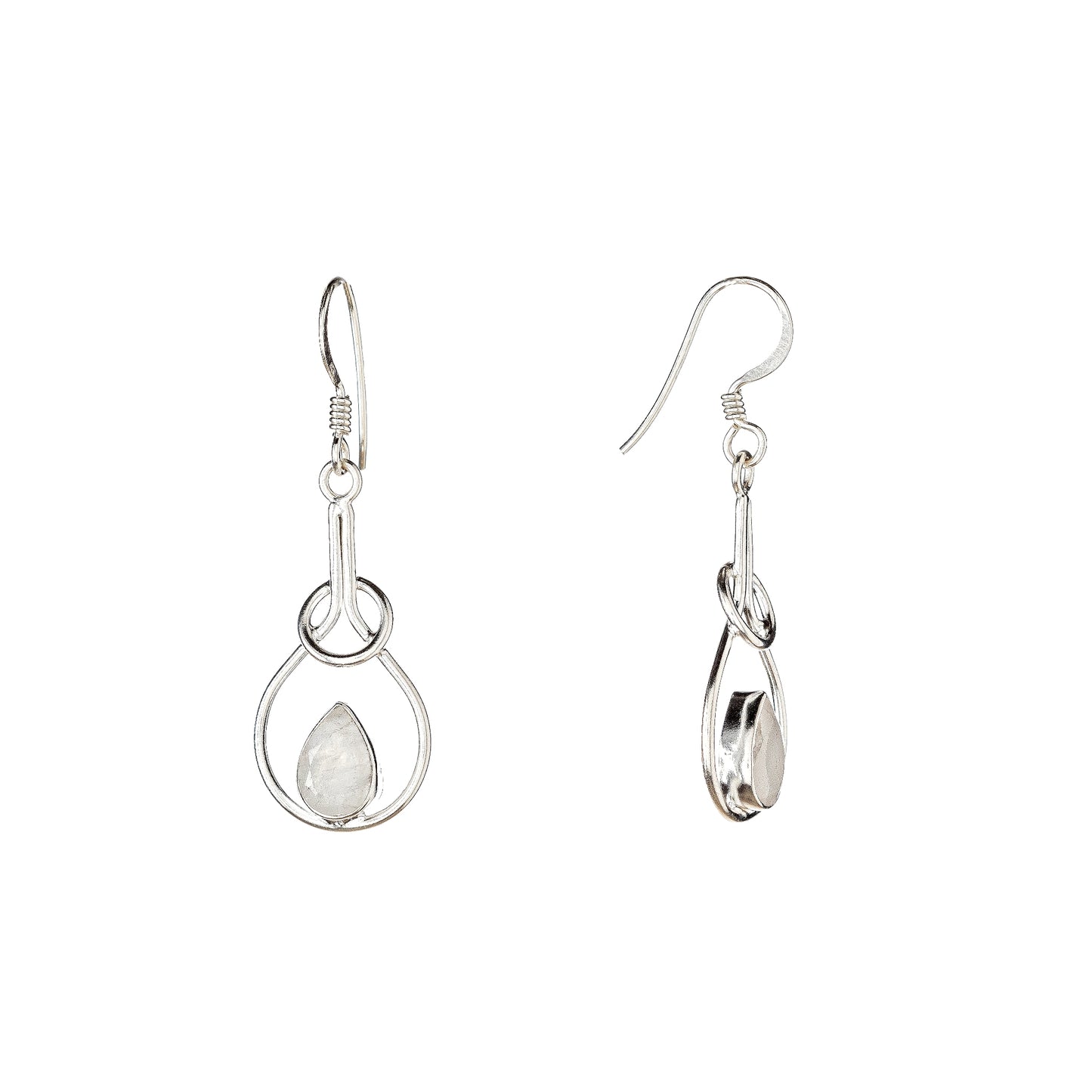 Sterling Silver Moonstone Drop Earrings