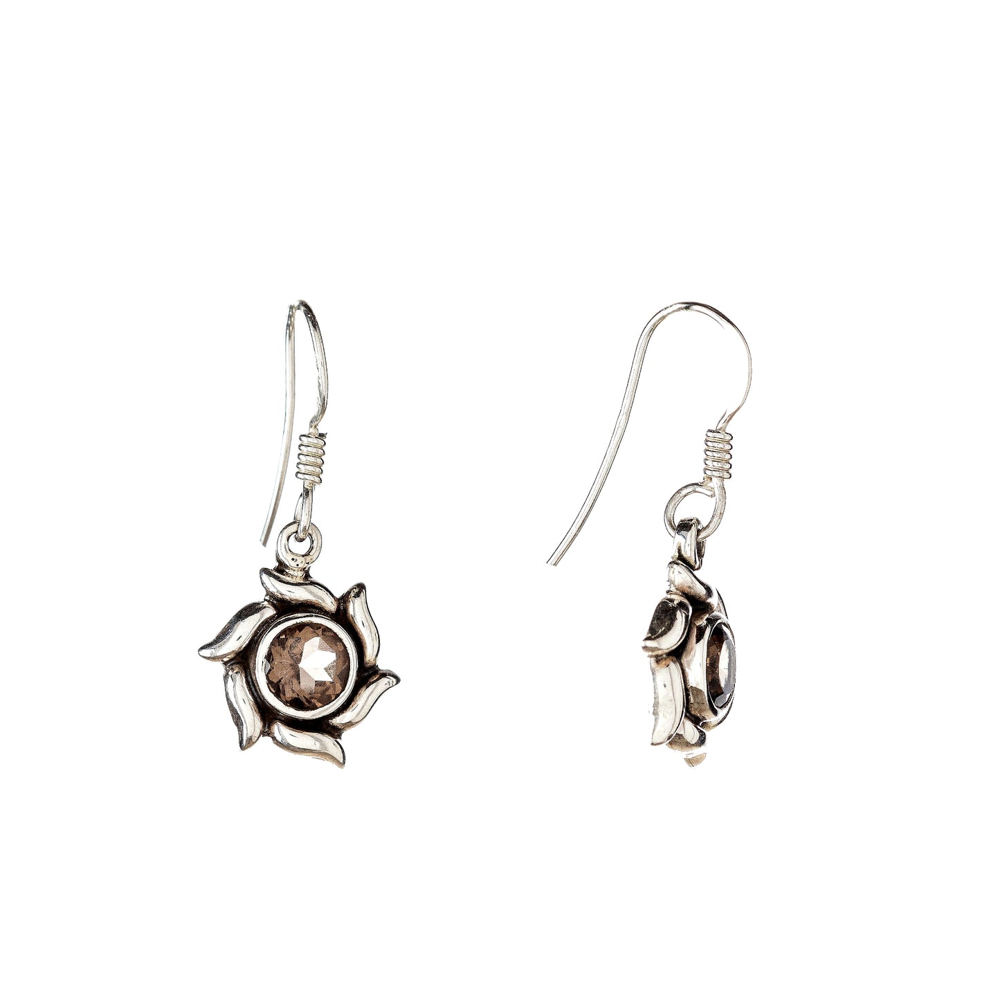 Sterling Silver Smoky Quartz Drop Earrings