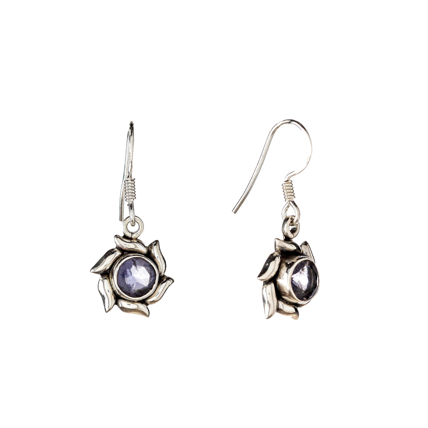 Sterling Silver Iolite Drop Earrings