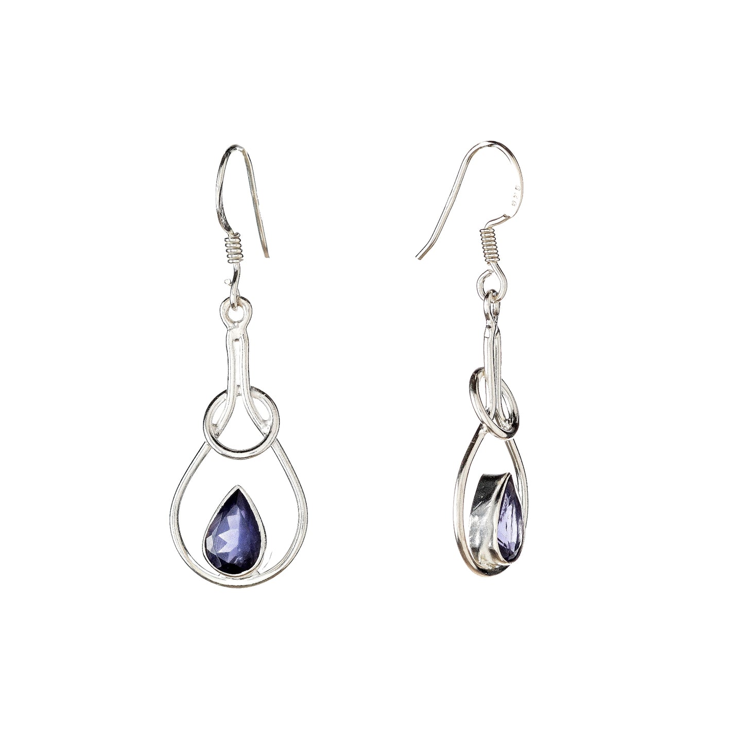 Sterling Silver Iolite Drop Earrings