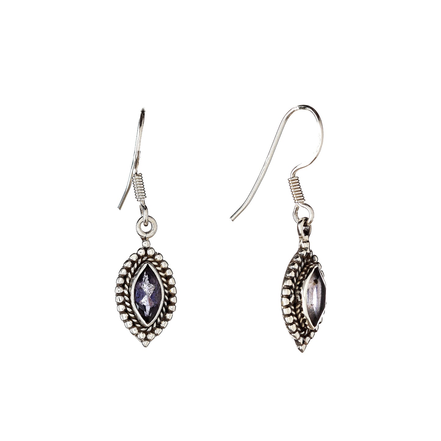 Sterling Silver Iolite Drop Earrings