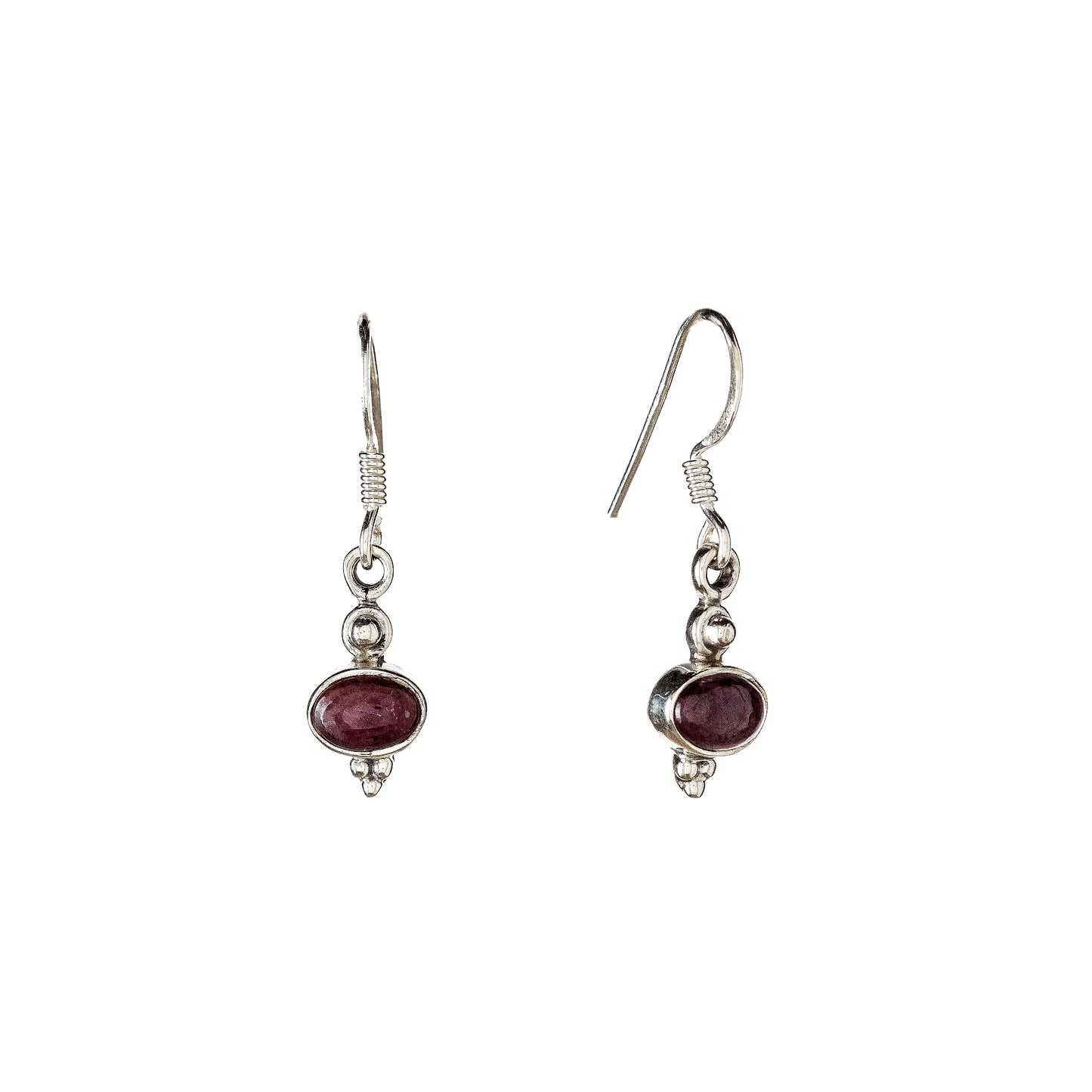 Sterling Silver Corundum Drop Earrings