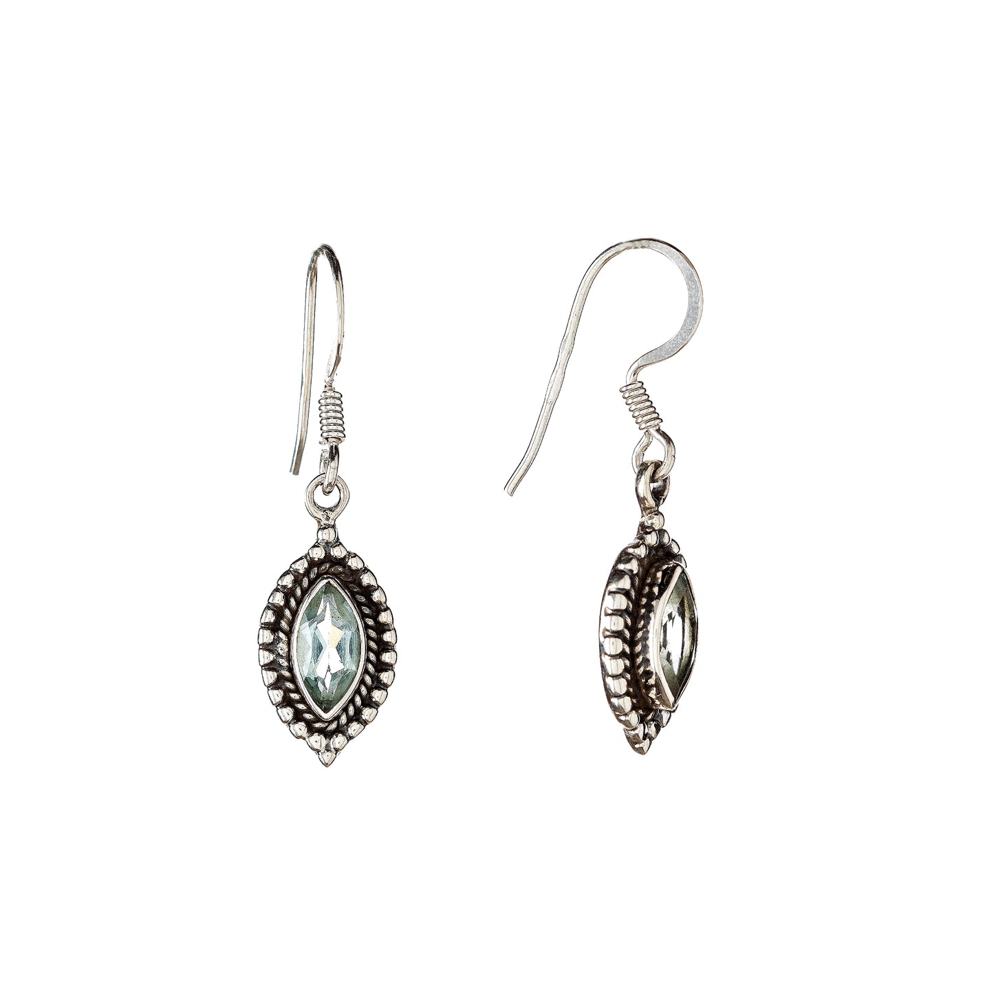 Sterling Silver Blue Topaz Drop Earrings