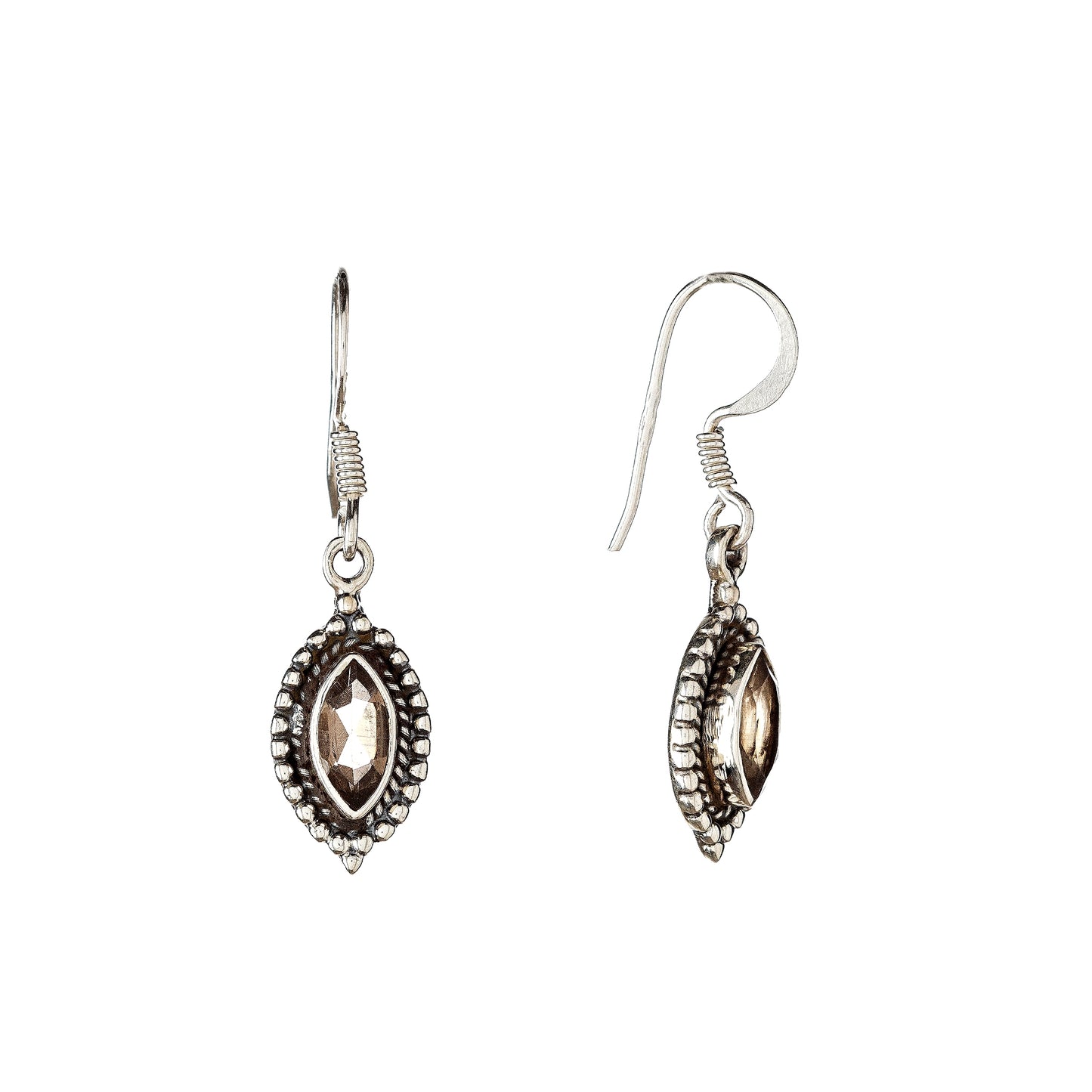 Sterling Silver Smoky Quartz Drop Earrings