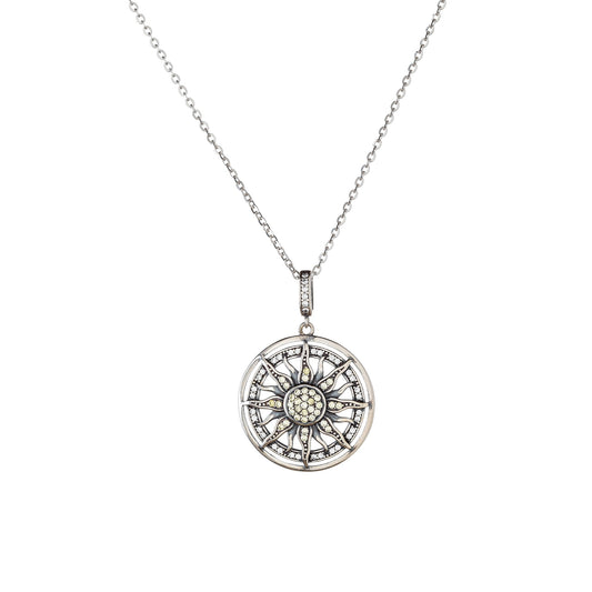 Sterling Silver Sun Pendant Necklace