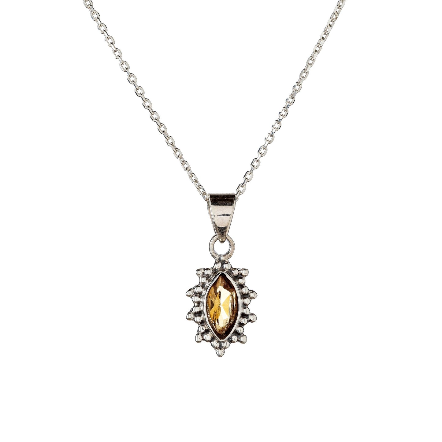 Sterling Silver Citrine Pendant Necklace